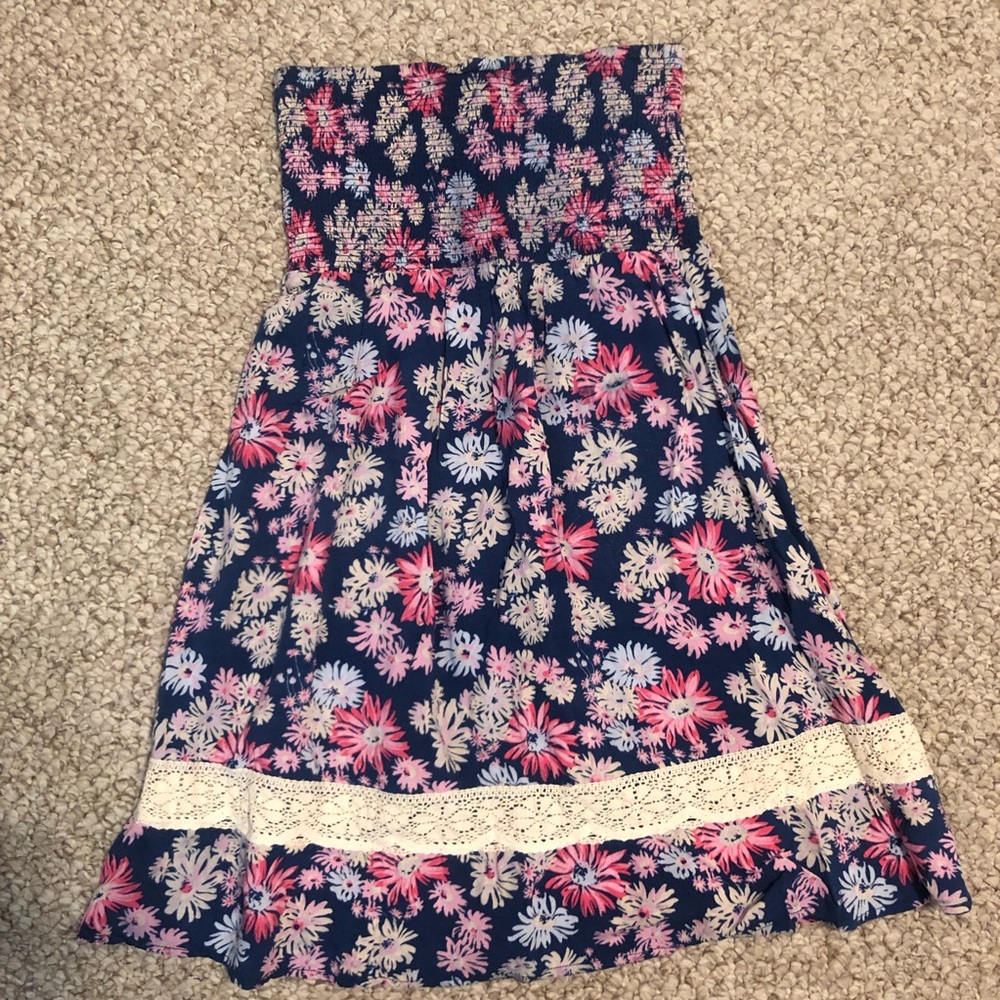 ❌SOLD❌Strapless Floral Summer Dress